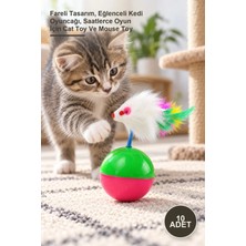 Yenilig 10 Adet Kedi Oyun Topu – Fareli Tasarım, Eğlenceli Kedi Oyuncağı, Saatlerce Oyun Için Cat Toy ve Mouse Toy