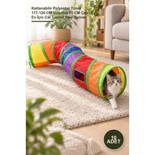 Yenilig 10 Adet Kedi Oyun Tüneli – Katlanabilir Polyester Tünel 117-120 cm Uzunluk 25 cm Çap Ev Için Cat Tunnel Play Tunnel