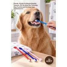 Yenilig 15 Adet Köpek Diş Fırçası – Plastik, Küçük ve Büyük Başlıklı Tasarım, Ön ve Arka Diş Temizliği, Dog Toothbrush Pet Oral Care