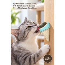Yenilig 10 Adet Dondurma Şeklinde Kedi Otu (Catnip) Oyuncağı – Pp Malzeme, Catnip Toplu, Çift Taraflı Bantlı Duvara Veya Mobilyaya Asılabilen