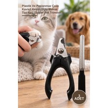 Yenilig 3 Adet Kedi Köpek Tırnak Makası Törpü Seti – Plastik ve Paslanmaz Çelik Kavisli Kesim Uçlu Makas Tipi Nail Clipper Pet Trimmer