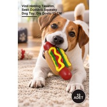 Yenilig 10 Adet Hot Dog Sesli Köpek Oyuncağı – Vinil Hotdog Tasarım, Sesli Düdüklü Squeaky Dog Toy, Diş Dostu 13 cm