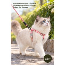 Yenilig 2 Adet Kedi Gezdirme Göğüs Tasması – Ayarlanabilir Naylon Göğüslük, Dış Mekan Gezdirme, Emniyet Tokalı, Cat Harness