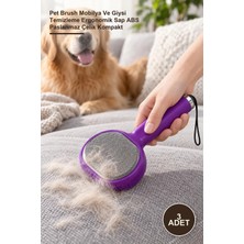 Yenilig 3 Adet Çok Fonksiyonlu Evcil Hayvan Tüy Temizleyici Fırça – Pet Brush Mobilya ve Giysi Temizleme Ergonomik Sap Abs Paslanmaz Çelik Kompakt