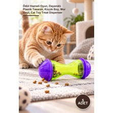 Yenilig 5 Adet Interaktif Kedi Ödül Mamalı Oyuncak – Ödül Hazneli Oyun, Dayanıklı Plastik Tasarım, Küçük Boy, Mor Yeşil, Cat Toy Treat Dispenser