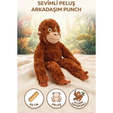 Farbu Oyuncak Peluş Punch Maymun 50 cm Sevimli Konforlu: Peluş Uyku Yastığı Sarılma Arkadaşı Dekoratif Oyuncak