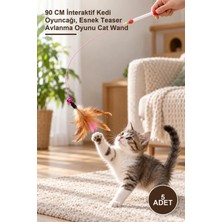 Yenilig 5 Adet Kedi Oyun Oltası – 90 cm Interaktif Kedi Oyuncağı, Esnek Teaser Avlanma Oyunu Cat Wand