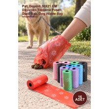 Yenilig 16 Adet Köpek Dışkı Poşeti – Pati Desenli 30X21 cm Dayanıklı Toplama Poşeti, Dışkı Bag, Dog Waste Bag