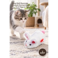 Yenilig 3 Adet Kurmalı Tavşan Oyuncak – Peluş Kedi Oyuncağı, Hareketli Kurmalı Rabbit Toy, Evcil Hayvan Eğlencesi