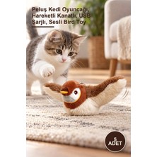 Yenilig 5 Adet Şarjlı Peluş Uçan Kuş Oyuncak – Peluş Kedi Oyuncağı, Hareketli Kanatlı, USB Şarjlı, Sesli Bird Toy