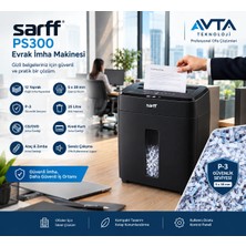 Sarff 12 syf 25lt PS300 Evrak İmha Makinesi Sessiz Çalışma ve Çapraz Kesim Özellikleri