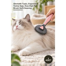Yenilig 1 Adet Kendini Temizleyen Otomatik Kedi ve Köpek Tarağı – Otomatik Tuşlu, Ergonomik Tutma Sapı, Kısa Dişli Pet Brush Self-Cleaning