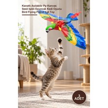 Yenilig 3 Adet Uçan Papağan Kedi Oyuncağı – Kanatlı Asılabilir Pp Kanvas Sesli Işıklı Oyuncak Kedi Oyunu Bird Flying Parrot Cat Toy