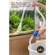 Yenilig 3 Adet Akvaryum Dip Çekme Sifonu – Esnek 140 cm Hortumlu Pompa Sistemi, Tek Elle Kullanım, Dip Temizleyici, Aquarium Siphon