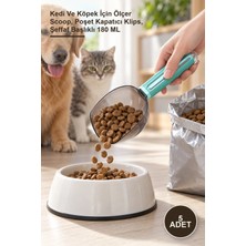 Yenilig 5 Adet Klipsli Ölçekli Mama Küreği – Kedi ve Köpek Için Ölçer Scoop, Poşet Kapatıcı Klips, Şeffaf Başlıklı 180 ml