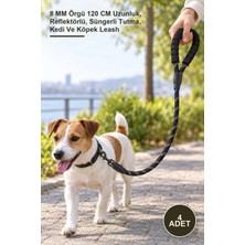 Yenilig 4 Adet Evcil Hayvan Fitil Gezdirme Tasması – 8 mm Örgü 120 cm Uzunluk, Reflektörlü, Süngerli Tutma, Kedi ve Köpek Leash