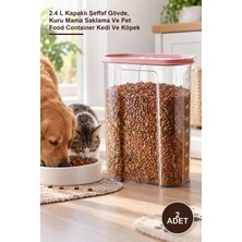 Yenilig 2 Adet Mama Saklama Kutusu – 2.4 L Kapaklı Şeffaf Gövde, Kuru Mama Saklama ve Pet Food Container Kedi ve Köpek