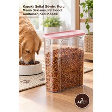Yenilig 2 Adet 4 Litre Mama Saklama Kutusu – Kapaklı Şeffaf Gövde, Kuru Mama Saklama, Pet Food Container, Kedi Köpek