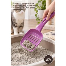 Yenilig 10 Adet Plastik Kedi Kumu Küreği – Süzgeçli Geniş Başlık ve Ergonomik Sap, Asma Delikli Saklama, Cat Litter Scoop