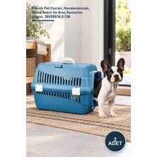 Yenilig 2 Adet Orta Boy Evcil Hayvan Taşıma Çantası – Plastik Pet Carrier, Havalandırmalı, Omuz Askılı ve Araç Kemerine Uygun, 39X55X36,5 cm