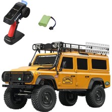 MN111 1/18 Land Rover Defender 110 4WD Rc Model Rock Crawler Offroad Uzaktan Kumandalı Araba Truck Rtr Lisanslı Sarı+Dahili Işık Seti MN-111