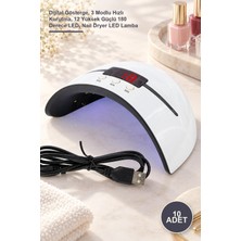 Yenilig 10 Adet Dijital Oje Kurutucu – Dijital Gösterge, 3 Modlu Hızlı Kurutma, 12 Yüksek Güçlü 180 Derece Led, Nail Dryer LED Lamba
