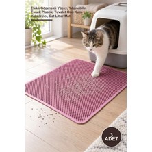 Yenilig 3 Adet Kedi Tuvalet Önü Elekli Paspas – Elekli Gözenekli Yüzey, Yıkanabilir Esnek Plastik, Tuvalet Önü Kum Yakalayıcı, Cat Litter Mat