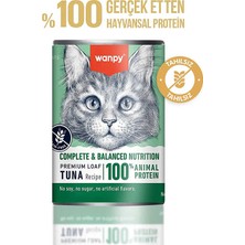 Wanpy Tahılsız Kedi %100 Gerçek Et 375 gr Ton Balıklı Konserve