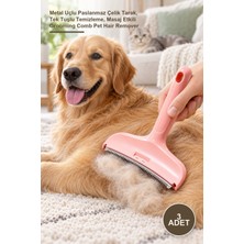 Yenilig 3 Adet Evcil Hayvan Tüy Toplama Tarağı – Metal Uçlu Paslanmaz Çelik Tarak, Tek Tuşlu Temizleme, Masaj Etkili Grooming Comb Pet Hair Remover
