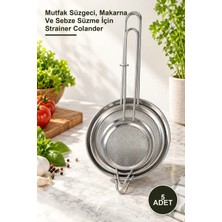 Yenilig 5 Adet Süzgeç Seti Üç Boy – Mutfak Süzgeci, Makarna ve Sebze Süzme Için Strainer Colander