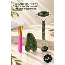 Yenilig 10 Adet Yeşim Taşı Seti – Takı Aksesuarı, Hobi ve Takı Yapımı Malzemesi, Jade Stone Gemstone