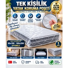 Erfa Plastik Ambalaj Tek Kişilik Yatak Baza Koruma Naylonu - Ultra Kalın - Taşıma ve Saklama Poşeti - Yırtılmaz Dayanıklı