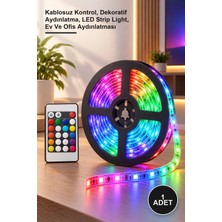 Yenilig 1 Adet Uzaktan Kumandalı LED Işık Şeridi – Kablosuz Kontrol, Dekoratif Aydınlatma, LED Strip Light, Ev ve Ofis Aydınlatması