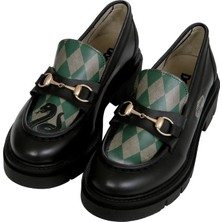 Dogo Kadın Vegan Deri Siyah Loafer - Warner Bros Harry Potter House Of Slytherin Tasarım