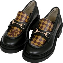 Dogo Kadın Vegan Deri Siyah Loafer - Warner Bros Harry Potter House Of Gryffindor Tasarım