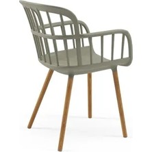 Vivense Neva Wooden Koltuk, Gri Dörtlü