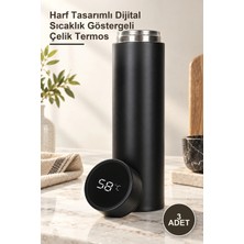 Yenilig 3 Adet Harf Tasarımlı Dijital Sıcaklık Göstergeli Çelik Termos