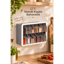 Porsima 1118 12'li Baharatlık Saklama Kabı Seti Ergonomik Kullanım ve Kolay Temizlenebilir Plastik