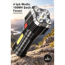Yenilig 5 Adet 4 Işık Modlu 150MH Şarjlı El Feneri