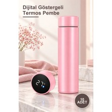 Yenilig 10 Adet Dijital Göstergeli Termos Pembe