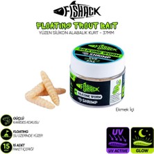 Fishack Yüzen Silikon Kurt - Glow Alabalık Yemi - 37MM - Karides Kokulu