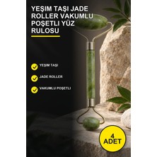 Yenilig 4 Adet Yeşim Taşı Jade Roller Vakumlu Poşetli Yüz Rulosu