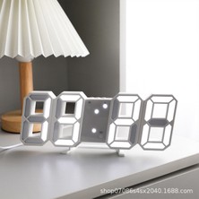 Belirtilmemiş Dekoratif Dijital LED Masa Duvar Saati 3D Dijital Saat Çalar Saat LED Elektronik Saat