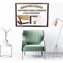 mixefor 1000 Parça Puzzle Çerçevesi Ön Yüzey Kırılmaz Pleksi -Renk Kahve Çerçeve GENIŞLIĞI30MM