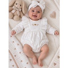 Çayzen Angel Nakışlı Kız Romper Melek Kanatlı Bandanalı 6 - 9 ay 1123