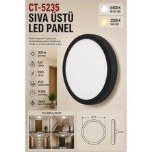 Yenilig CT-5235 Sıva Üstü LED Panel 18W 6400K Beyaz Işık Siyah Kasa – 21 cm Çap 2,7 cm Ince Tasarım