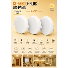 Yenilig 3 Adet 10W Çerçevesiz LED Panel CT-5660 X-Plus Sarı Işık 3200K Sıva Altı Spot