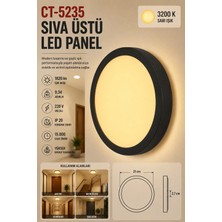 Yenilig CT-5235 Sıva Üstü LED Panel 18W 3200K Sarı Işık Siyah Kasa – 21 cm Çap 2,7 cm Ince Tasarım
