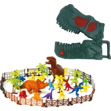 Asya T-Rex Saklama Çantalı Dev Dinozor Parkı Oyun Seti - Koyu Yeşil