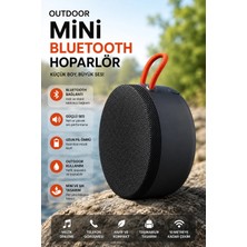 Yenilig Outdoor Mini Bluetooth Hoparlör Kablosuz Taşınabilir Speaker Siyah Güçlü Bass USB Şarjlı Kompakt Mini Hoparlör